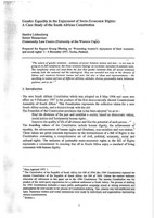 Gender Equality in the Enjoyment of Socio-Economic Rights: A Case Study of the South African Constitution.