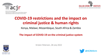 Presentation: The impact of COVID-19 on the criminal justice system | By Kristen Petersen