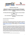 Statement in response to the activity report of the Special Rapporteur on Prisons, Conditions of Detention and Policing in Africa: 79th Ordinary Public Session of the African Commission on Human and Peoples’ Rights 14 May to 3 June 2024