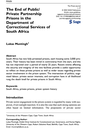 Journal Article: The End of Public/Private Partnership Prisons in the Department of Correctional Services of South Africa