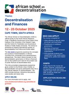 Info Webinar: Fifth African School on Decentralisation (ASD) [20 May 2025]