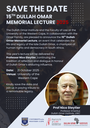 SAVE THE DATE: 15th Dullah Omar Memorial Lecture SAVE THE DATE: 15th Dullah Omar Memorial Lecture