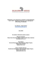 DOI's Submission on Draft Regulations Relating to the Labelling and Advertising of Foodstuffs made under the Foodstuffs, Cosmetics and Disinfectant Act No. 54 of 1972