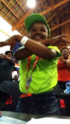 a Buddy having fun and enjoying an energiser by the Mpumalanga loveLife Team