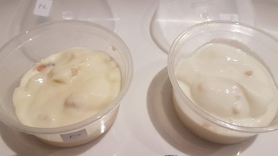 Yoghurt colour FC(L) and PNP(R)